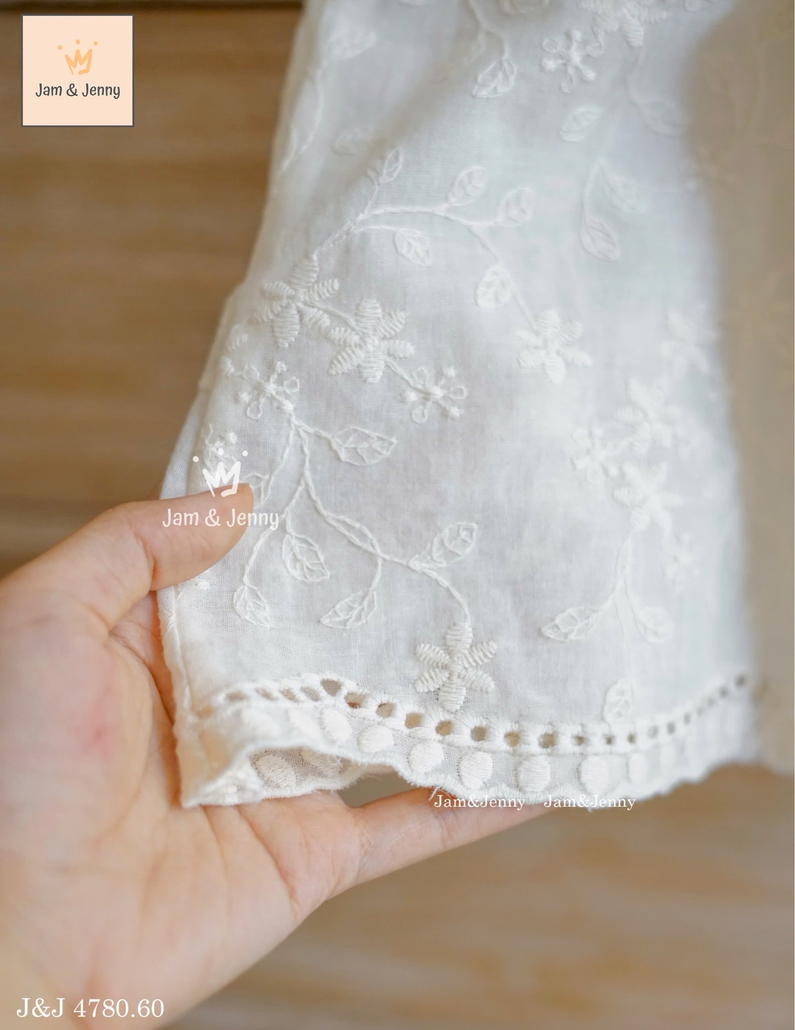 JJ 4780 - Váy Jam & Jenny vải thô thêu hoa bé gái size 2-11y