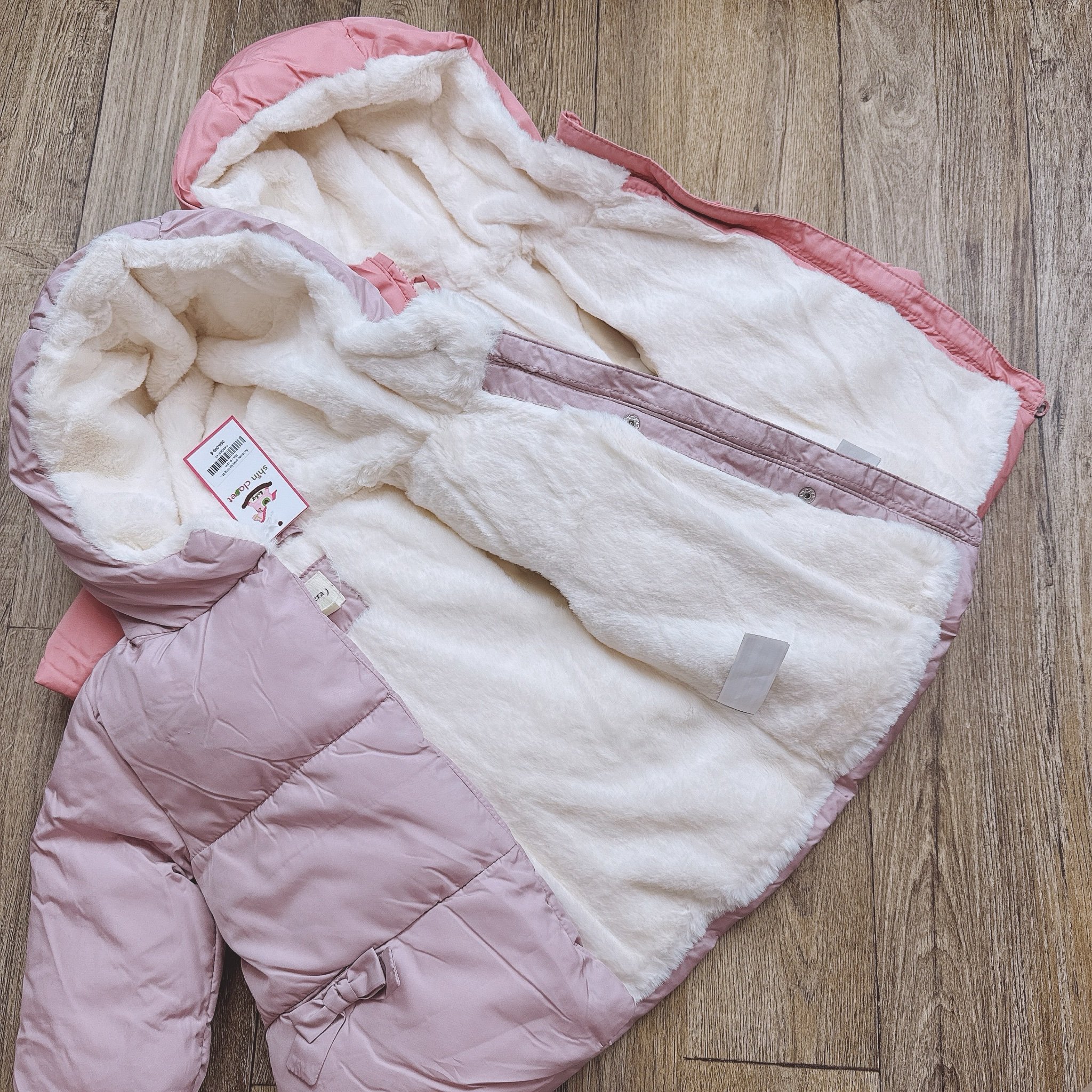 Áo khoác phao lót lông Sfera siêu nhẹ nhiều màu cho bé gái size 1-3y