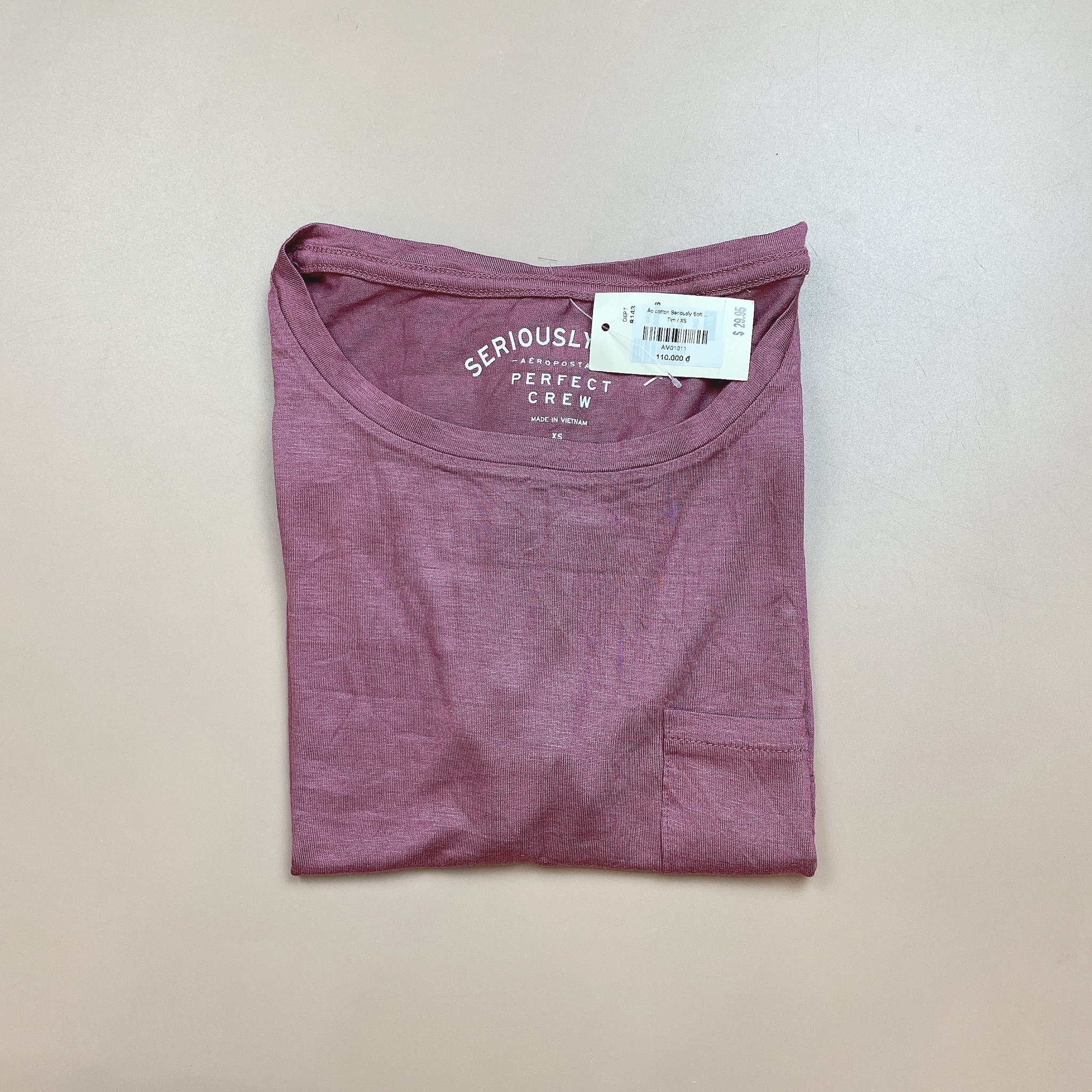 Áo rayon Aeropostale Seriously Soft túi ngực trơn nhiều màu cho Mẹ size XS - XL