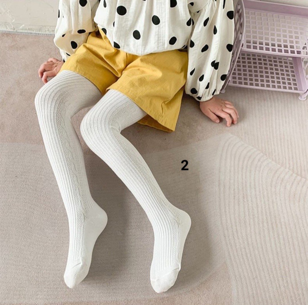 Quần tất trơn 6 màu dệt vặn thừng nhỏ size 3 - 9y