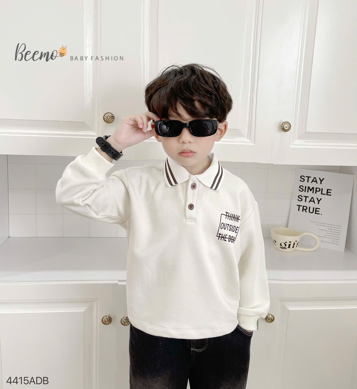 Áo da cá Beemo cổ đức Think Outside The Box 3 màu size 80 - 130