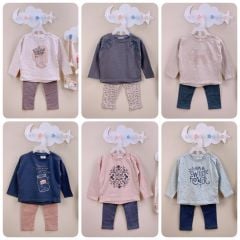 Bộ cotton Minene nhiều hình bảng màu 1 Bé Gái