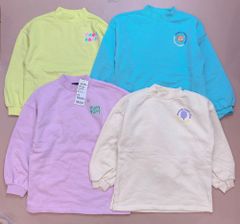 Áo váy nỉ bông Topten trơn màu ngực in hình tay nhún size 120 - 160