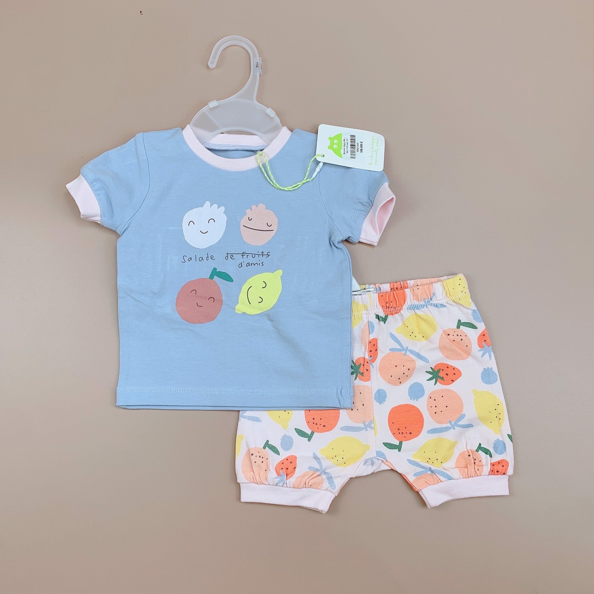 Bộ cotton Gagou Bio 3 hình Bé Gái 1m - 24m
