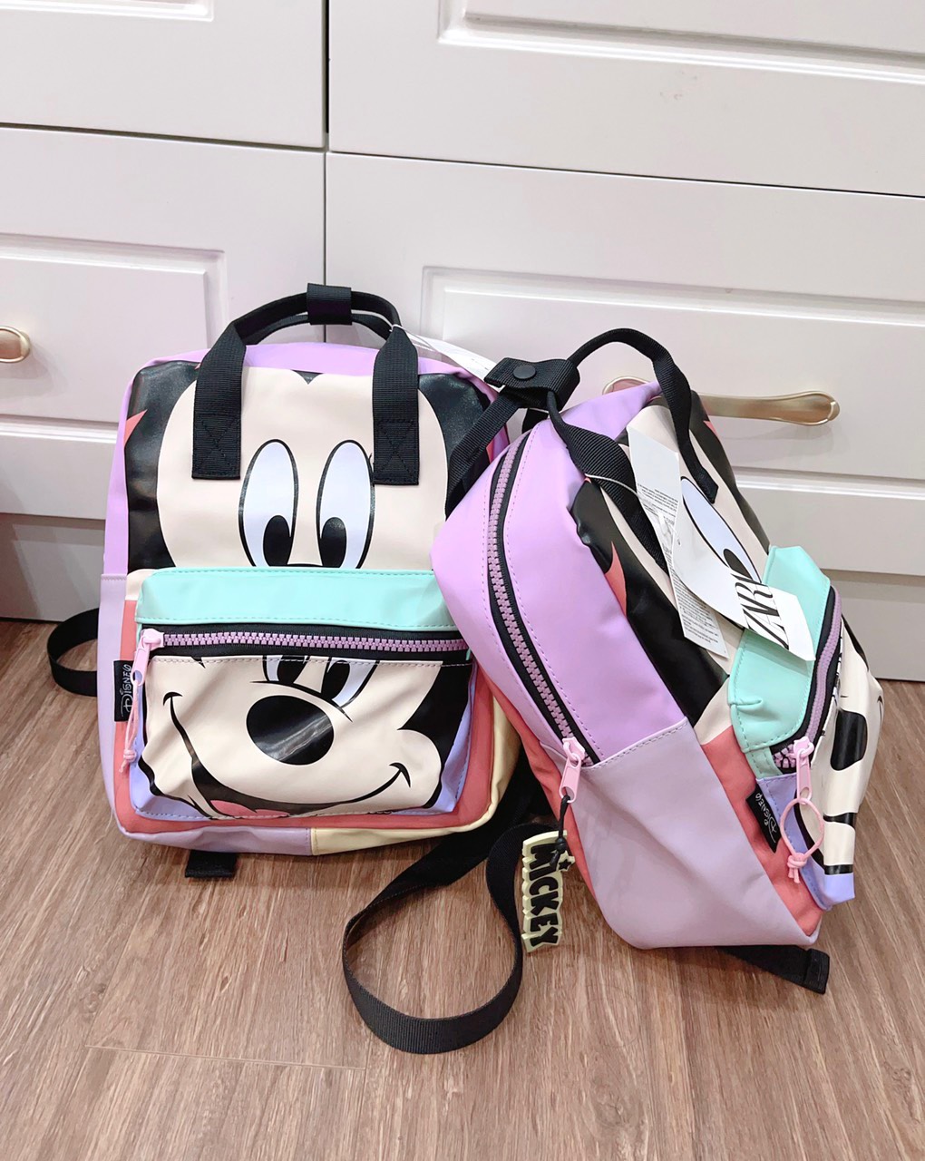 Balo Zara mickey tím sắc màu