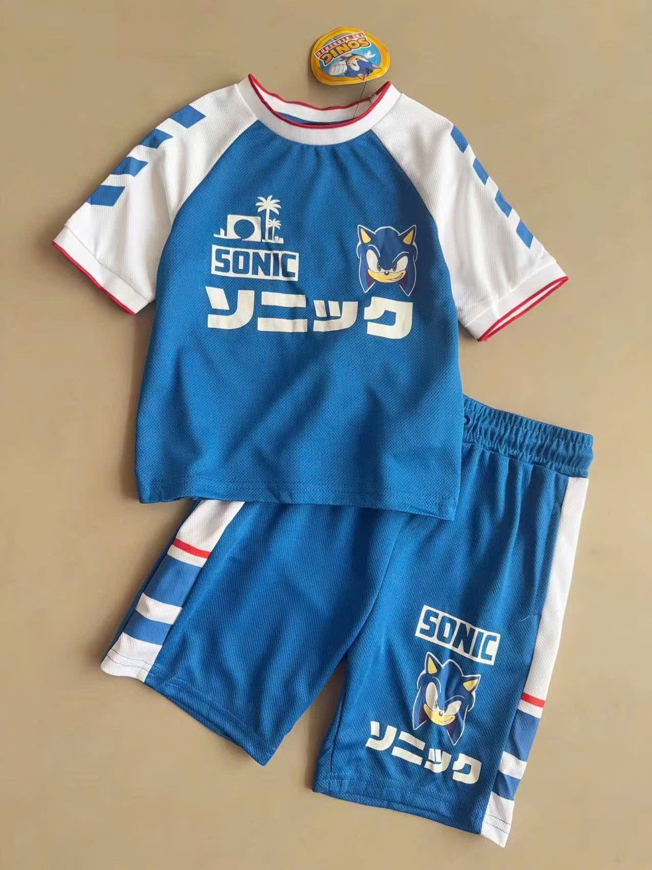 Bộ thể thao Pri.mark dư xịn màu xanh Sonic bé trai size 1-8y