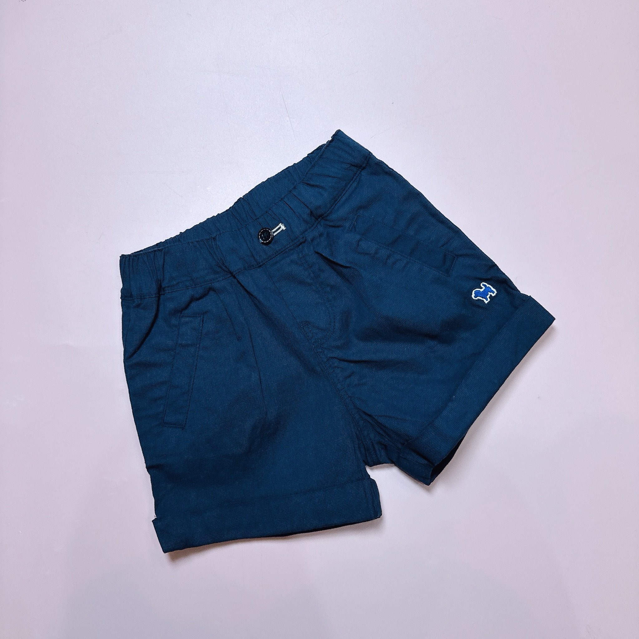 Quần short kaki chun Blue Dog chỉ phối gập gấu 2 màu kaki/navy cho bé size 90-120