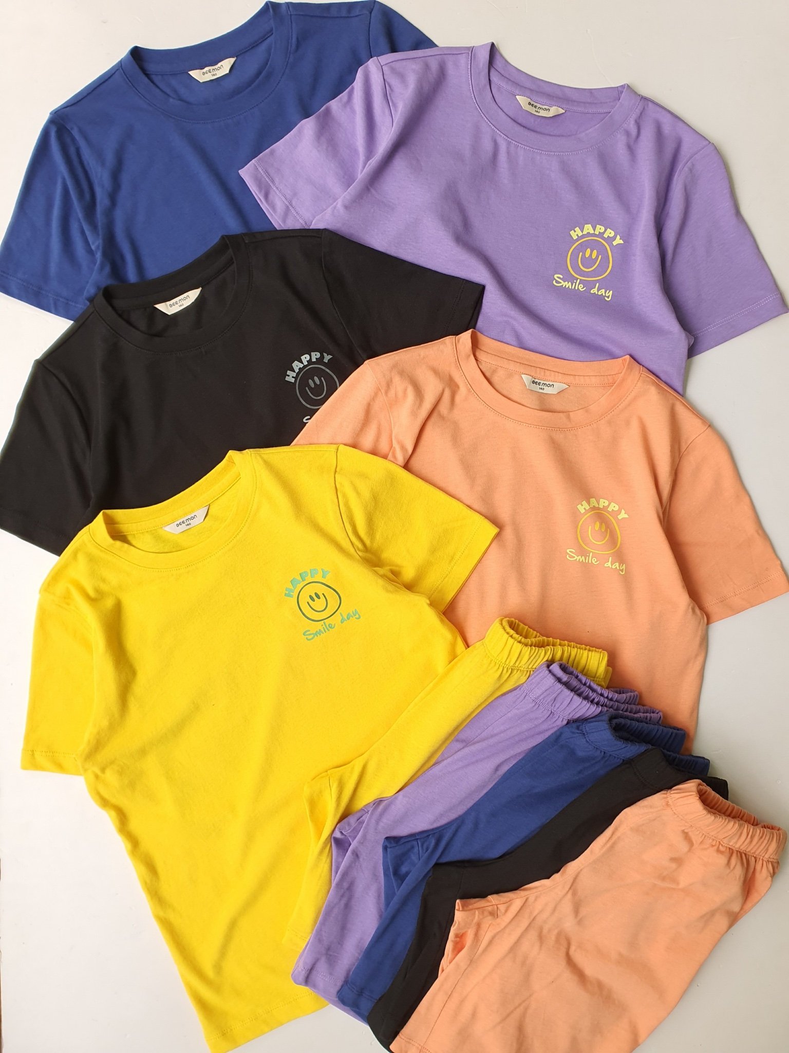 Bộ cotton Bee Mon mặt cười 5 màu BTBG size 110 - 160 - Bảng màu 2