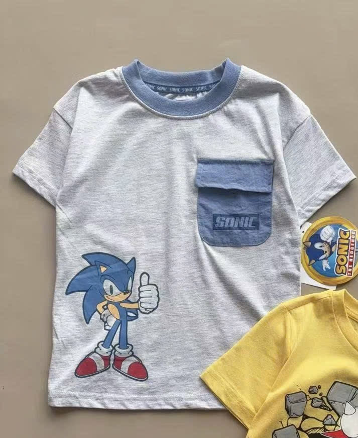 Áo cotton Sonic dư xịn nhiều màu cho bé trai size 4-7y