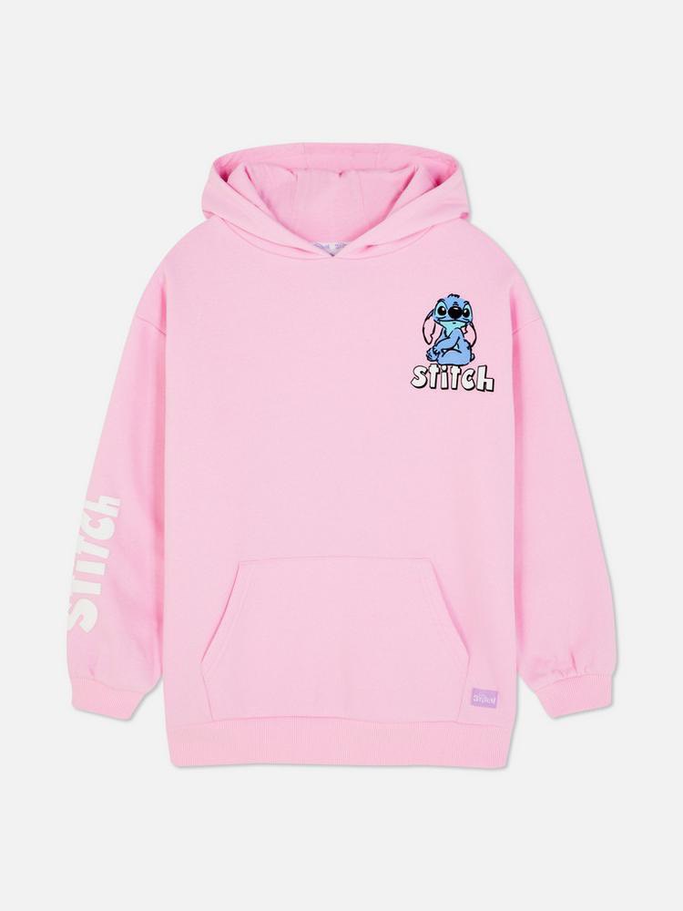Bộ Primark áo nỉ bông hoodie hồng Stitch + quần legging cotton size 7 - 15y