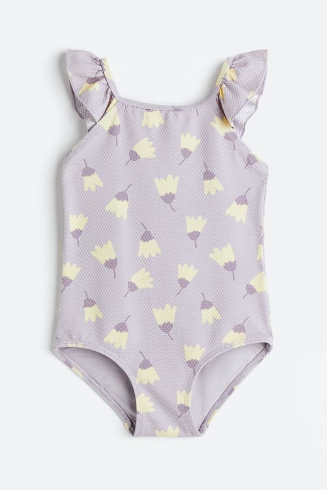 Bộ bơi liền HM màu tím hoa tulip size 2 - 10y