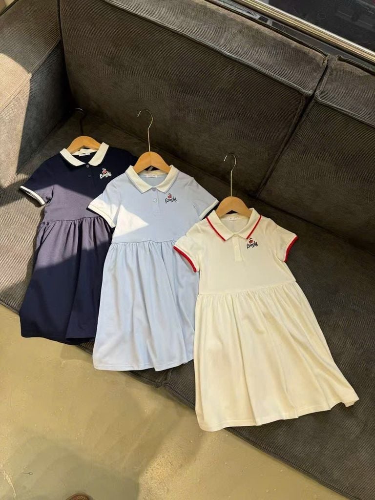 Váy Polo cổ đức Bala.bala Lovely 3 màu navy/xanh/trắng bé gái size 130-170
