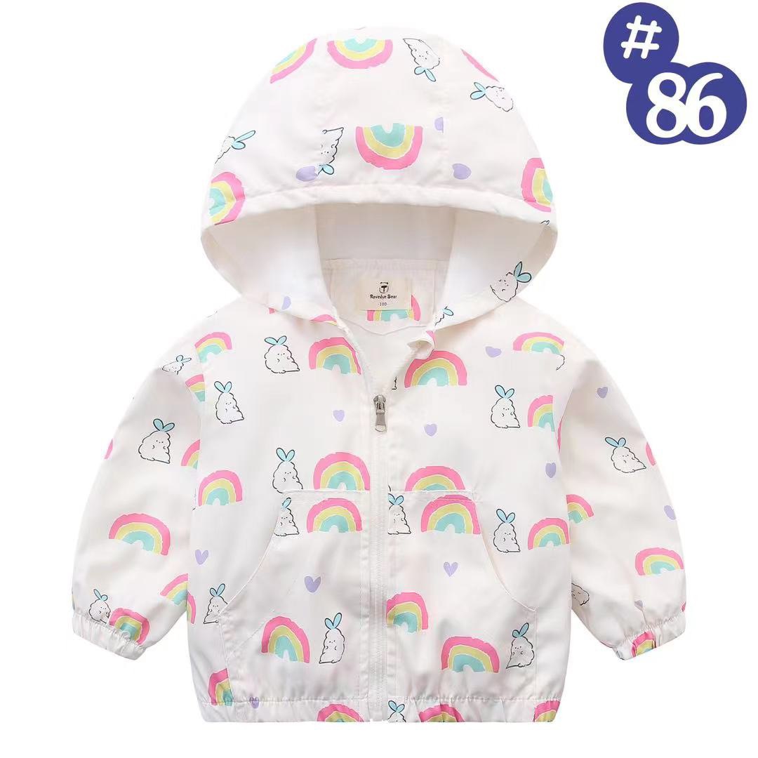 Áo gió lót cotton Ravedye Bear nhiều hình Bé Gái size 100 - 140