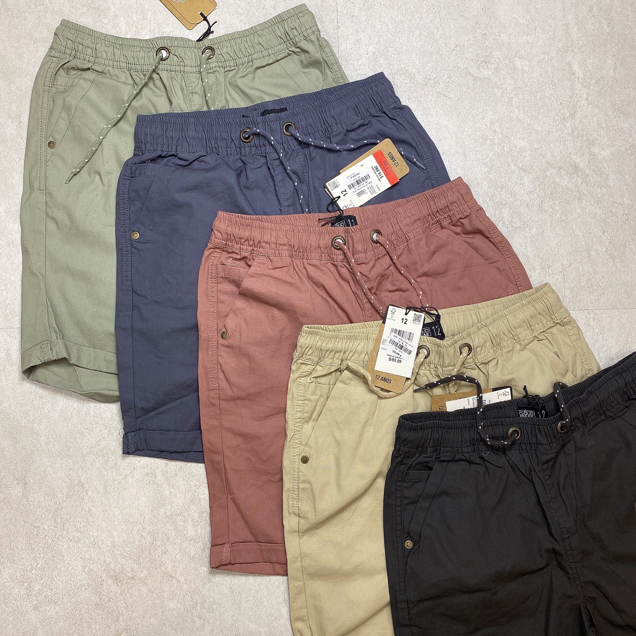 Quần short thô Cloud Break dư xịn dòng Đại trơn màu Bé Trai size 10 - 16y
