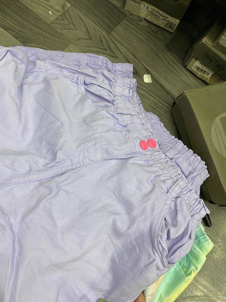 Quần short USALL tím gập gấu ( khuy hồng )
