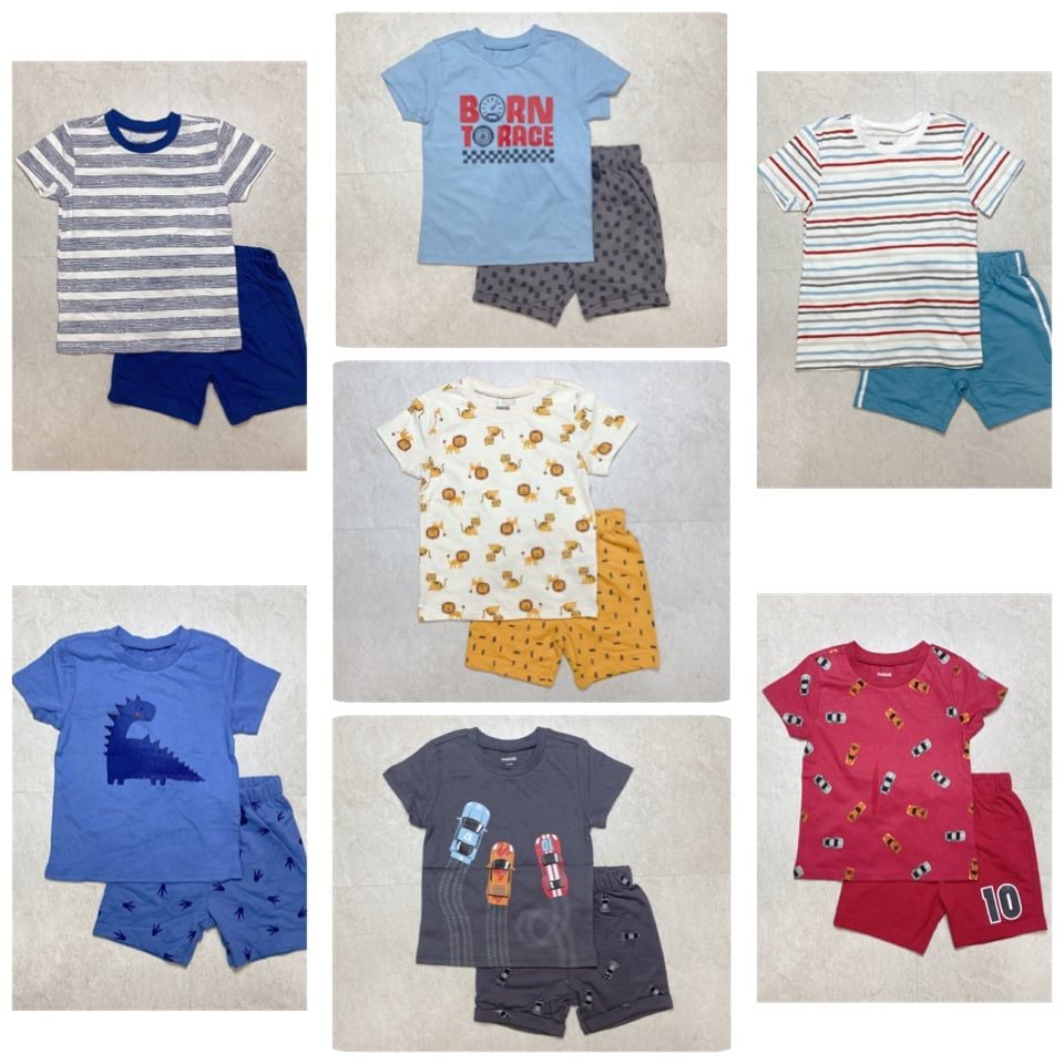 Bộ cotton Pekkle nhiều mẫu Bé Trai size 12m - 5y