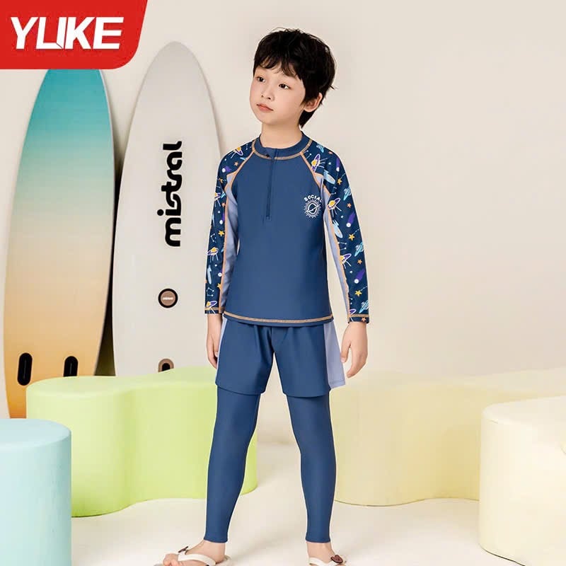 1177 - Bộ bơi YUKE dài tay, quần dài chống nắng bé trai size XL-6XL