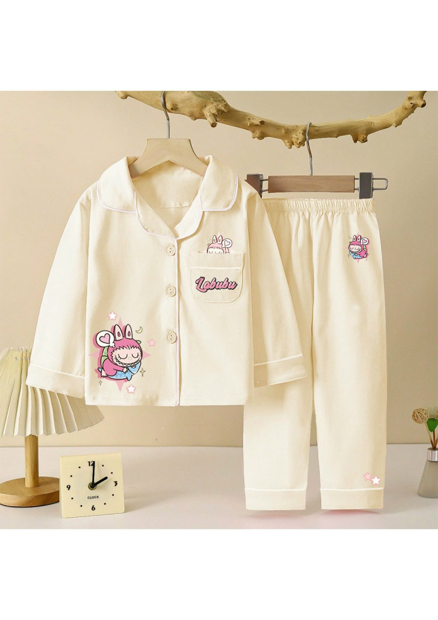 Bộ pyjama cotton Nexxi Labubu nhiều màu cho bé gái size 1-14y
