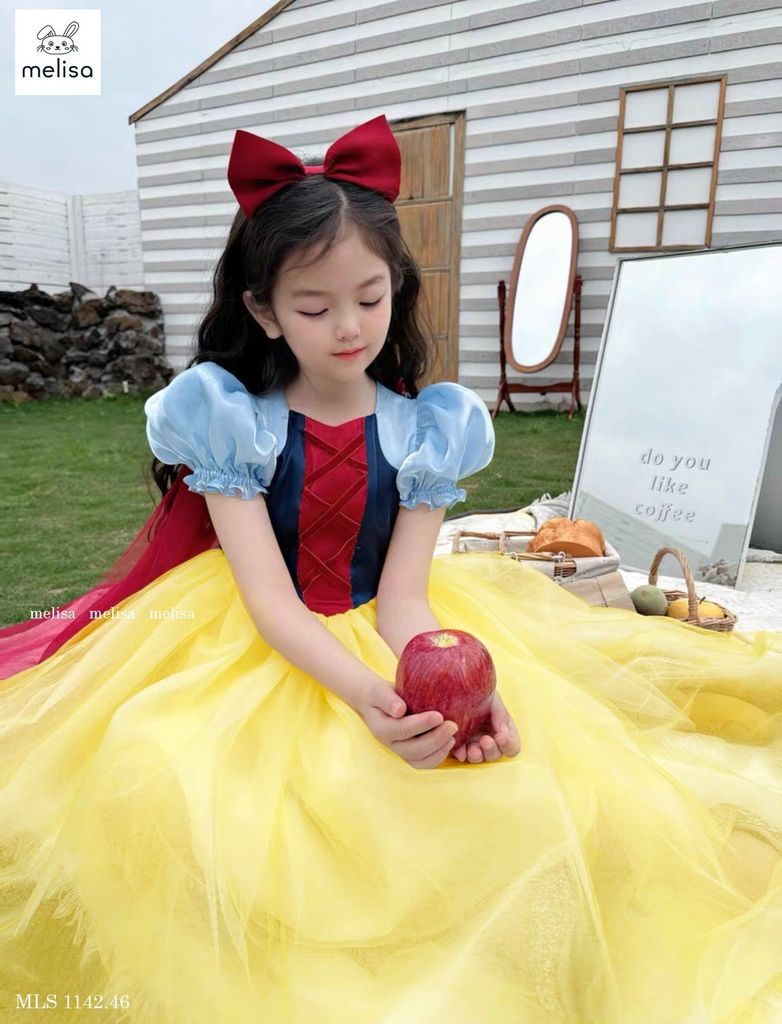 Váy công chúa bạch tuyết Melisa cho bé gái size 2-10y (ko kèm nơ)