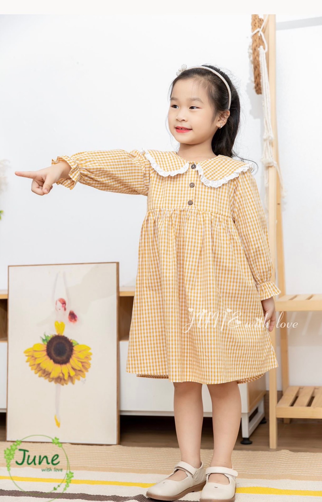 Váy Golf Charly Kẻ Caro Vàng VT001216