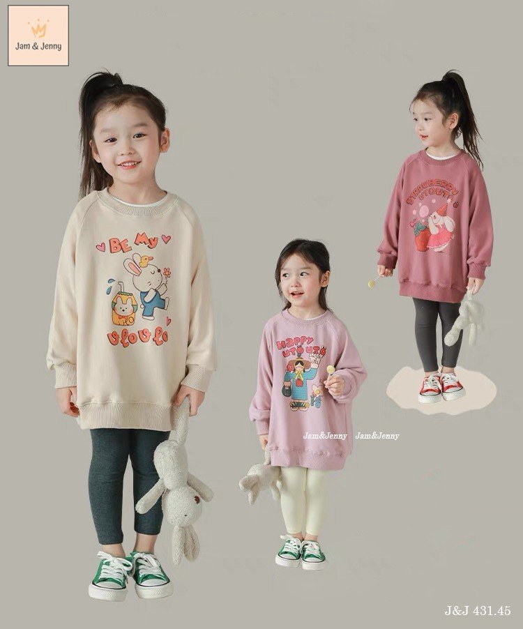 Set Jam&Jenny áo váy + quần legging cotton 3 hình BG size 2 - 12y