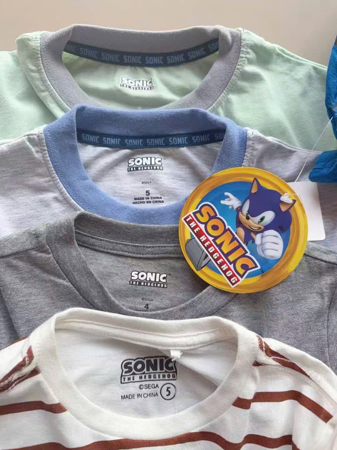 Áo cotton Sonic dư xịn nhiều màu cho bé trai size 4-7y