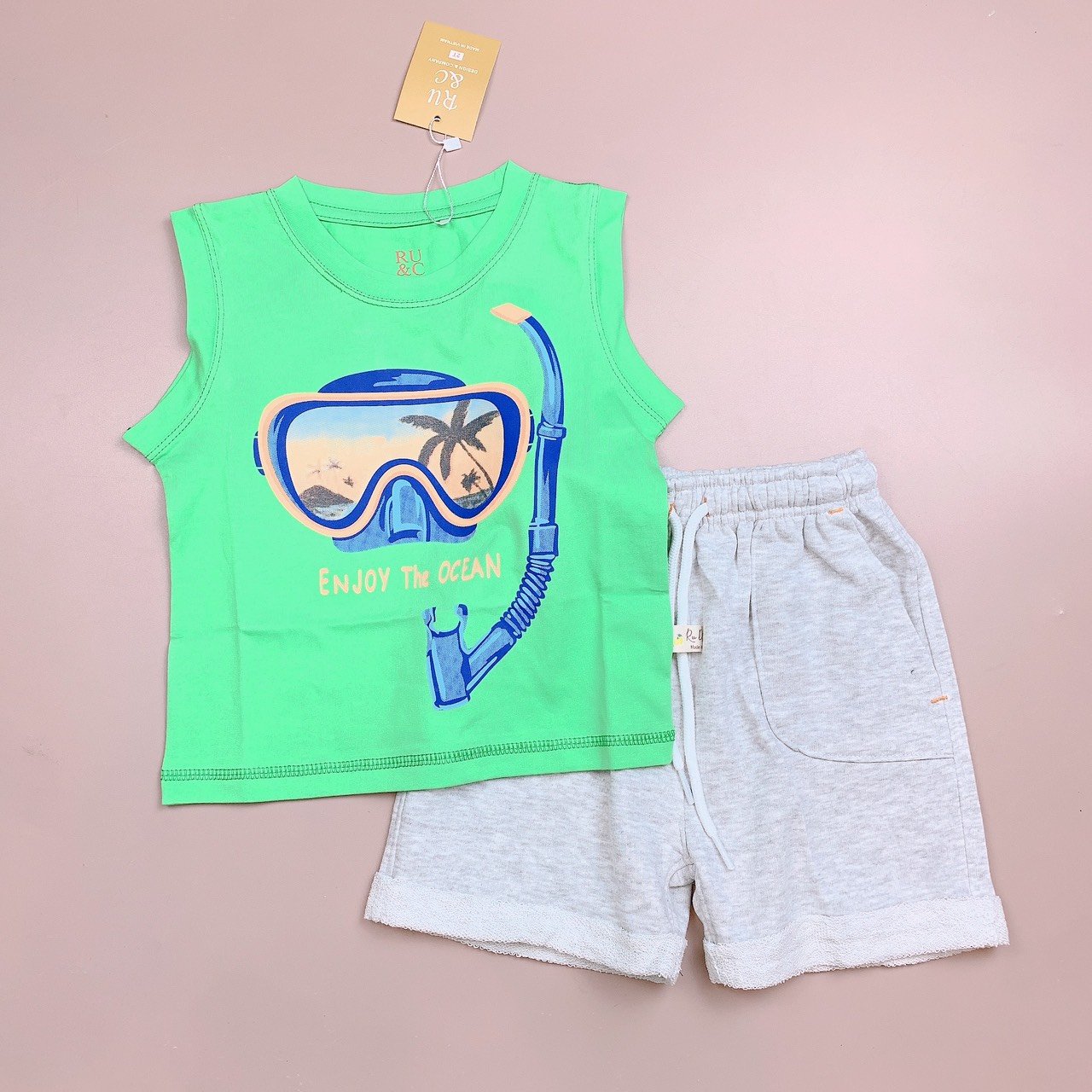 Bộ 3 lỗ cotton Ru & C nhiều hình size 2 - 7y