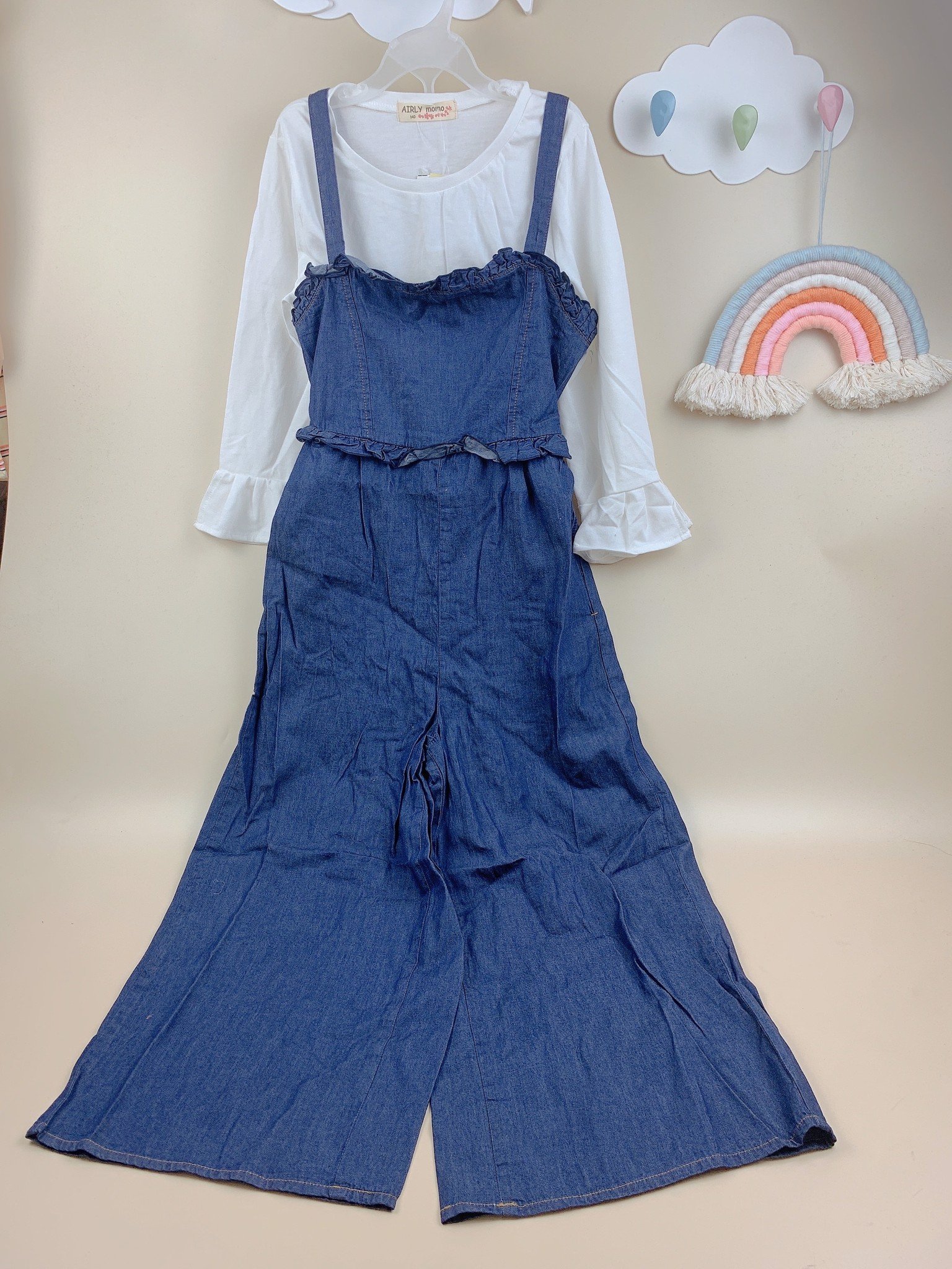 Set Jumpsuit Airly Momo xuất Nhật quần ống xuông kèm áo nhiều màu BG