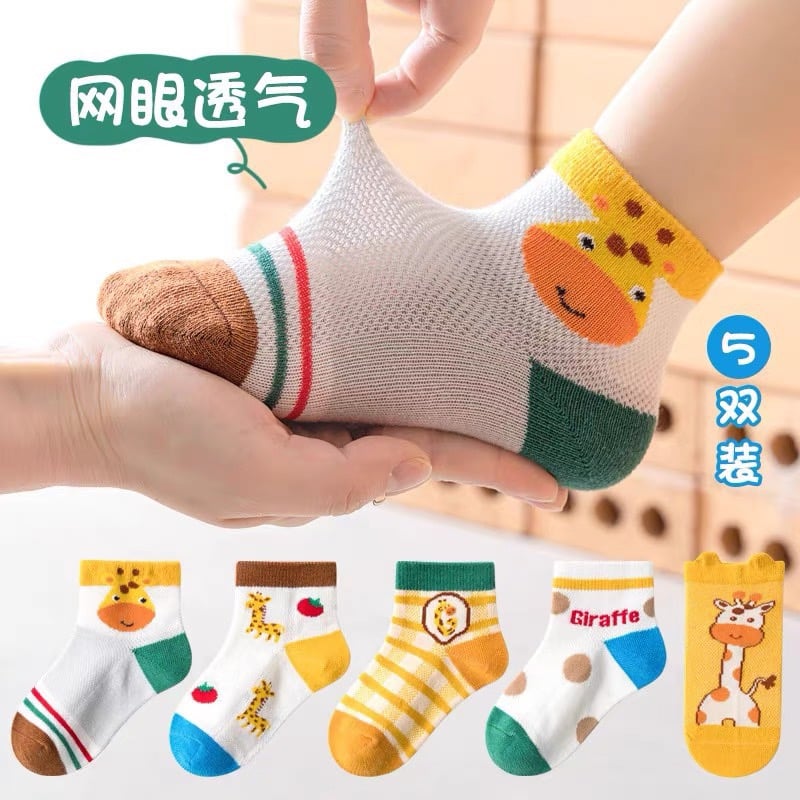 Set 5 tất lưới Minliu Kid Sock BT size 2-12y