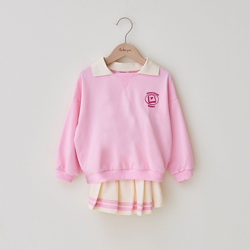 Bộ da cá Bebezoo áo cổ trắng + quần váy xếp ly size 100-150