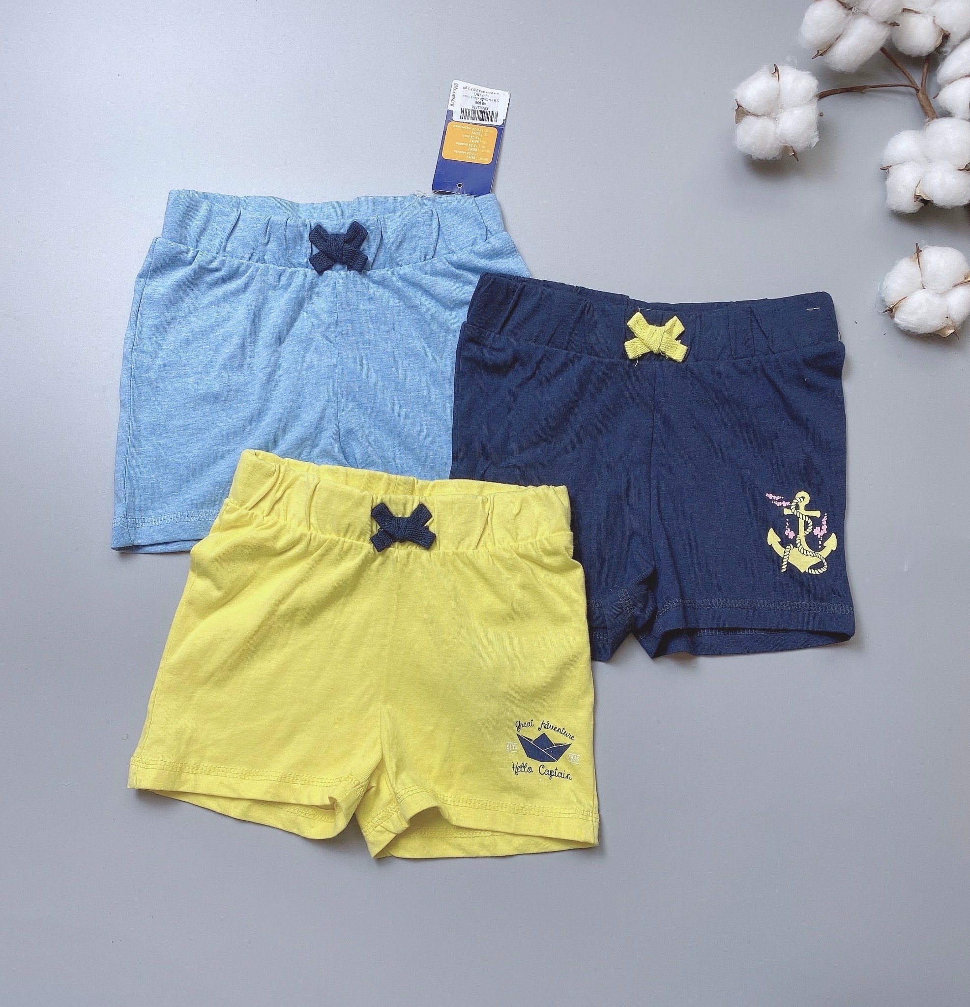 [30%] Quần đùi cotton Lupilu vàng/ / navy / xanh dương