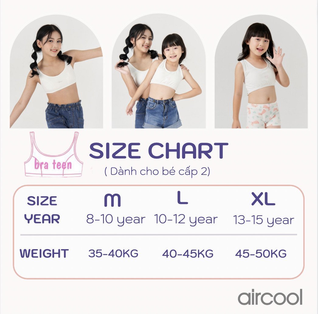 Áo bra Aircool cho Bé Gái size M / L / XL ( 8 - 15y )