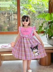 M4263 - Váy Mia Kids Kuromi kẻ sắc màu phối bèo size 1-10y