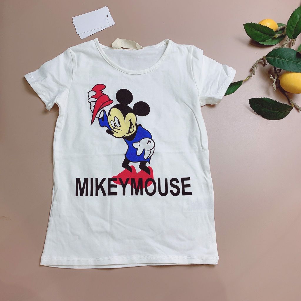 Áo cotton HM bé trai -Trắng Mickey