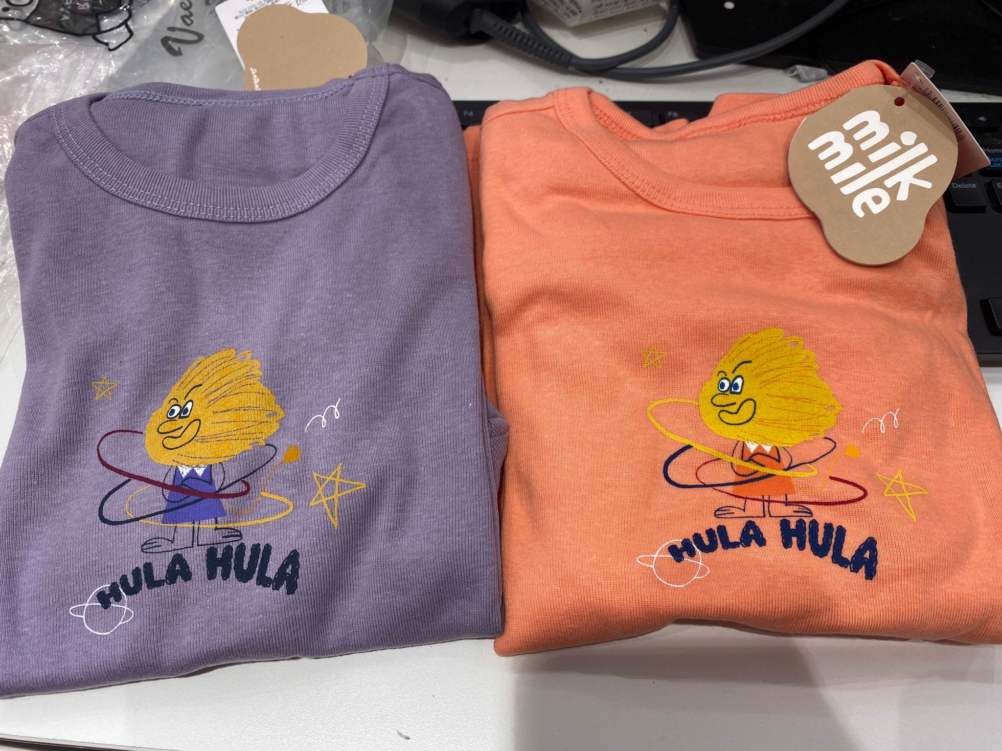 Bộ cotton xuất Hàn Milk Mile - Hula Hula 2 màu cam / tím