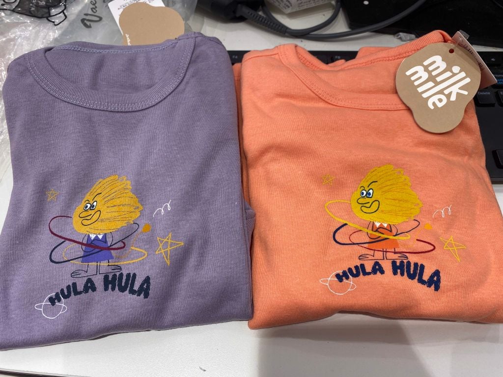 Bộ cotton xuất Hàn Milk Mile - Hula Hula 2 màu cam / tím