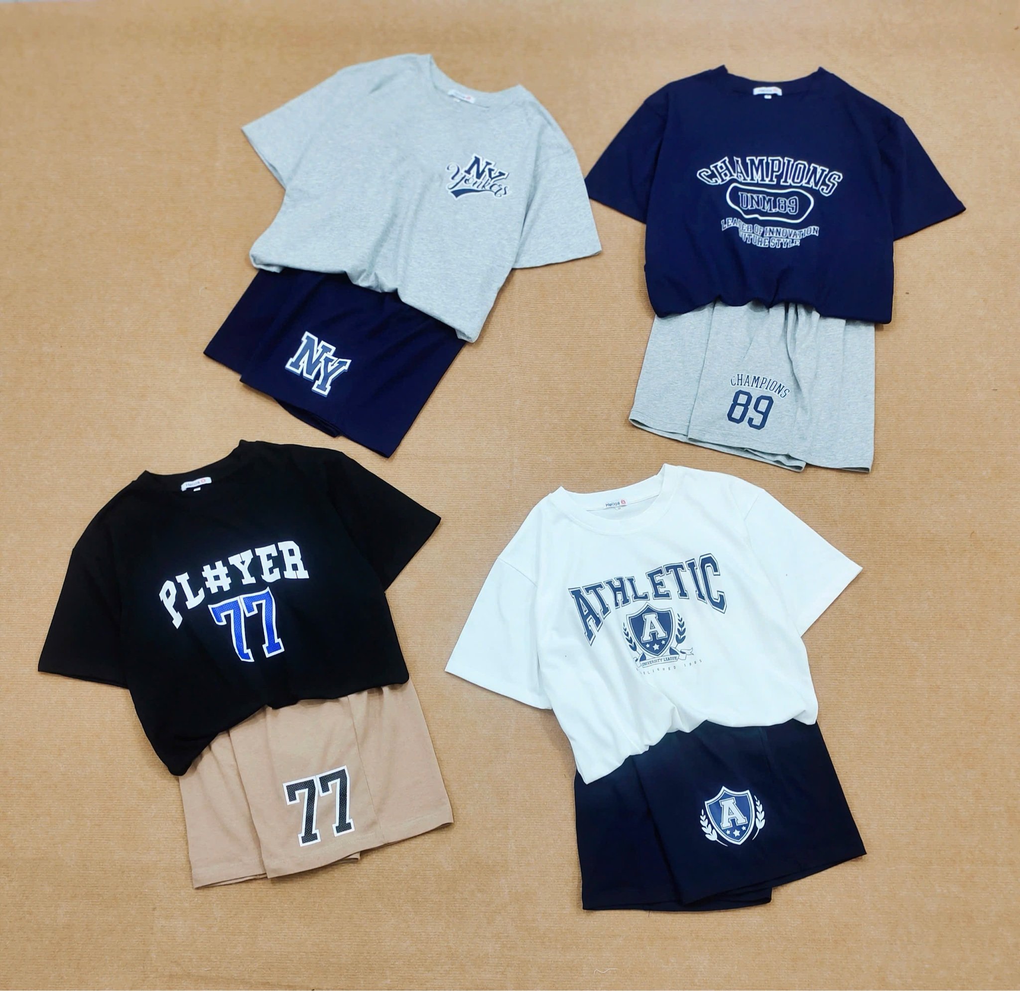 Bộ cotton dòng đại Helios nhiều màu cho bé trai tuổi teen size S-XL