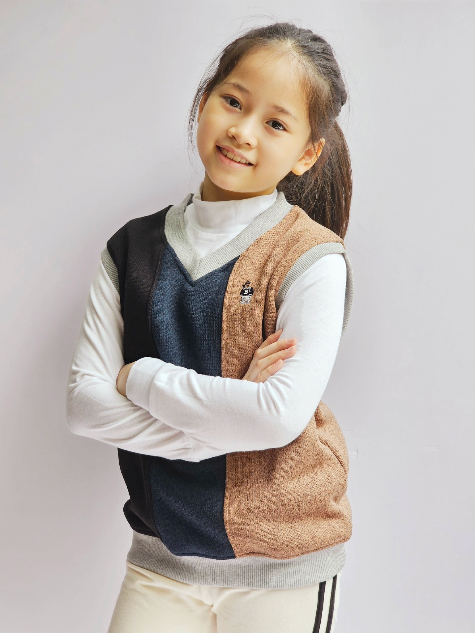 Áo gile nỉ len Bee Mon phối màu BTBG size 120-160