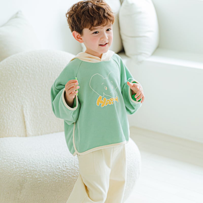 Áo nỉ hoodie Bebezoo hình mèo/voi 2 màu xanh/be BTBG