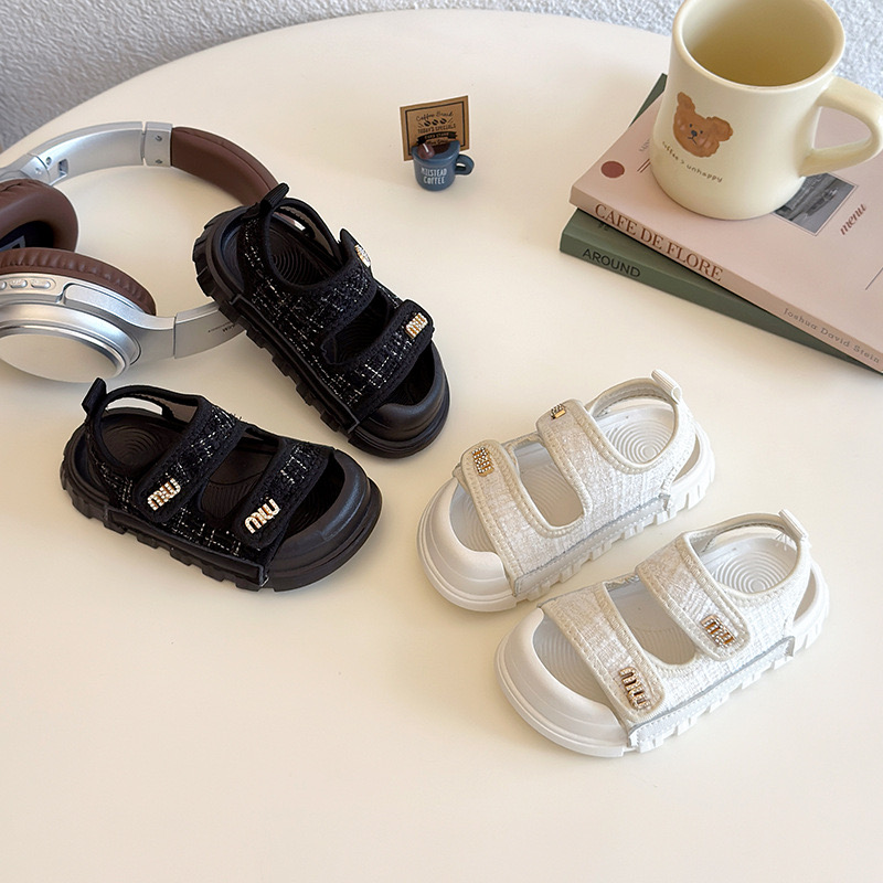 V7760 - Sandal MG Baby Miu Miu 2 màu trắng/đen bé gái size 21-35