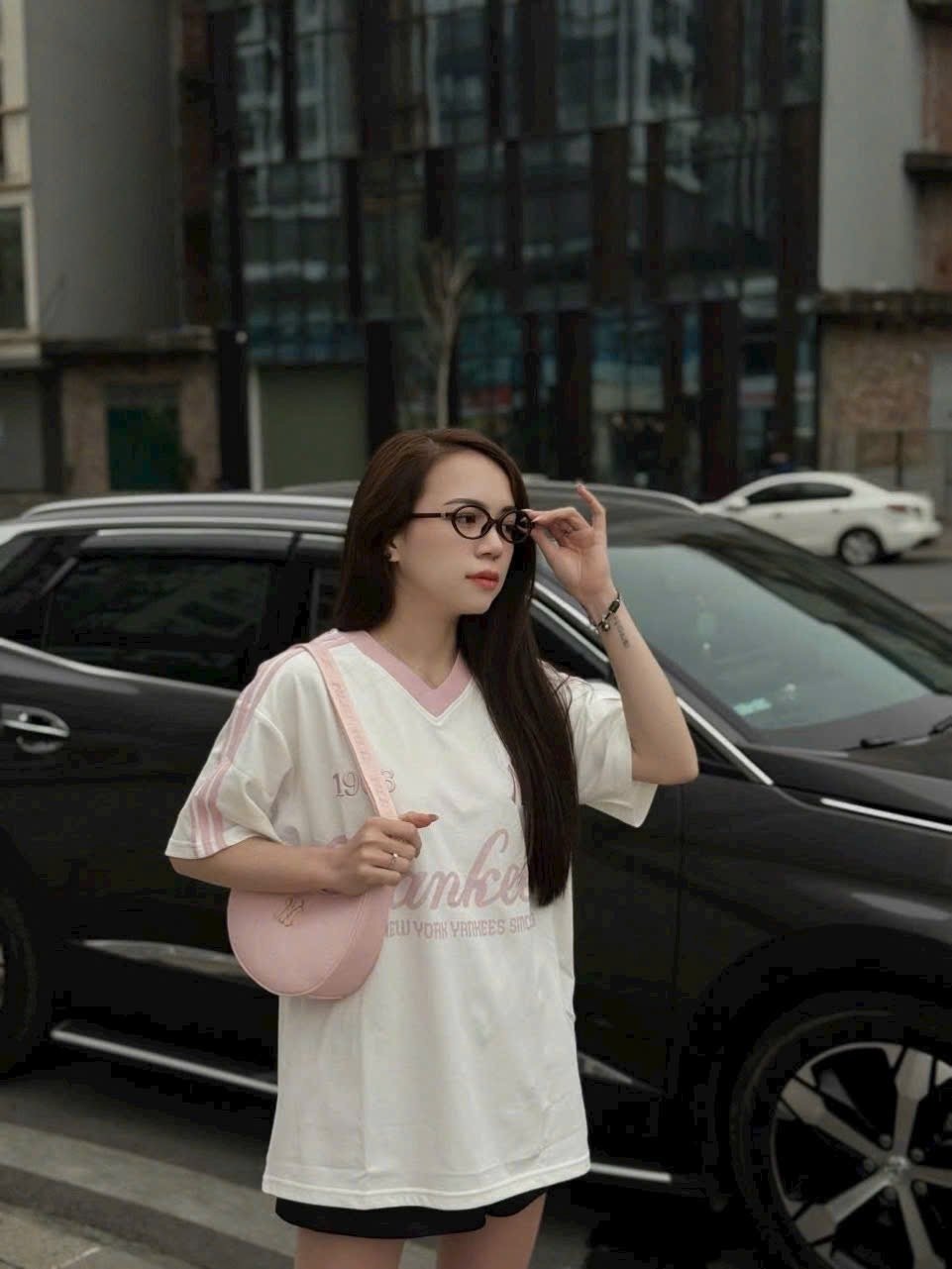 Áo cotton New Era sọc vai 2 màu trắng/đen cho người lớn size S-XL