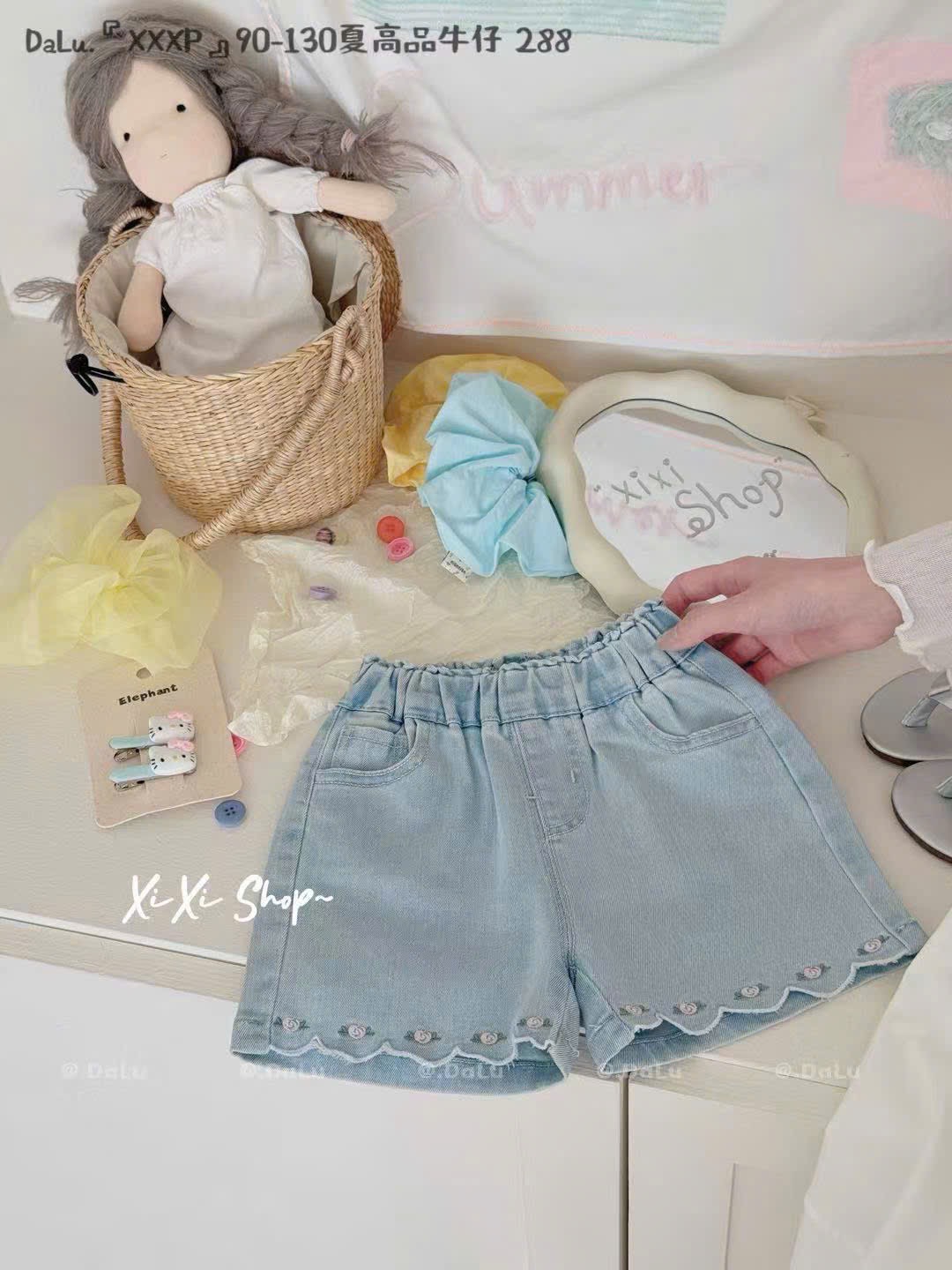 Quần short jean QC nhiều mẫu cho bé gái size 90-130