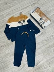 Bộ nỉ mỏng C & A màu navy mickey BT size 3m-3y