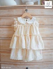 MLS 979 - Set bộ Melisa hoa nhí hồng leo vintage bé gái size 2-11y