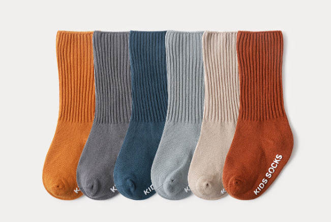 Tất cao tới gối Mumudora Kids Socks 6 màu trơn