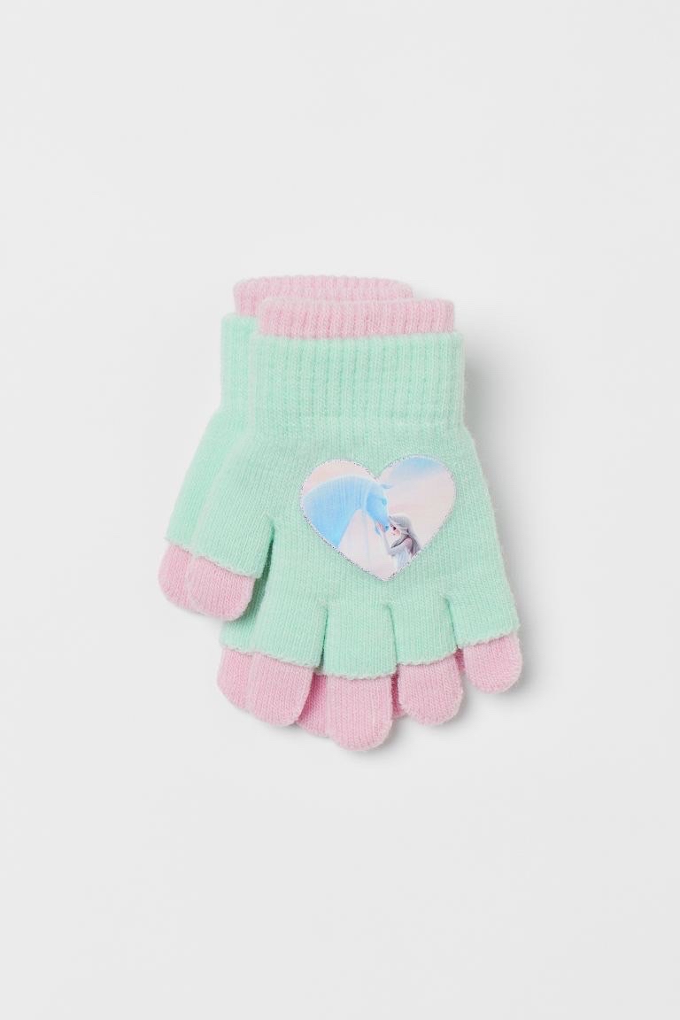 Set 2 găng tay H&M elsa xanh mint bé gái
