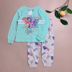 Bộ cotton HM dài tay xanh mint hình pony BG