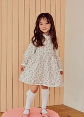Váy thô Toto Heros màu kem hoa nhí cổ trắng size 100 - 150