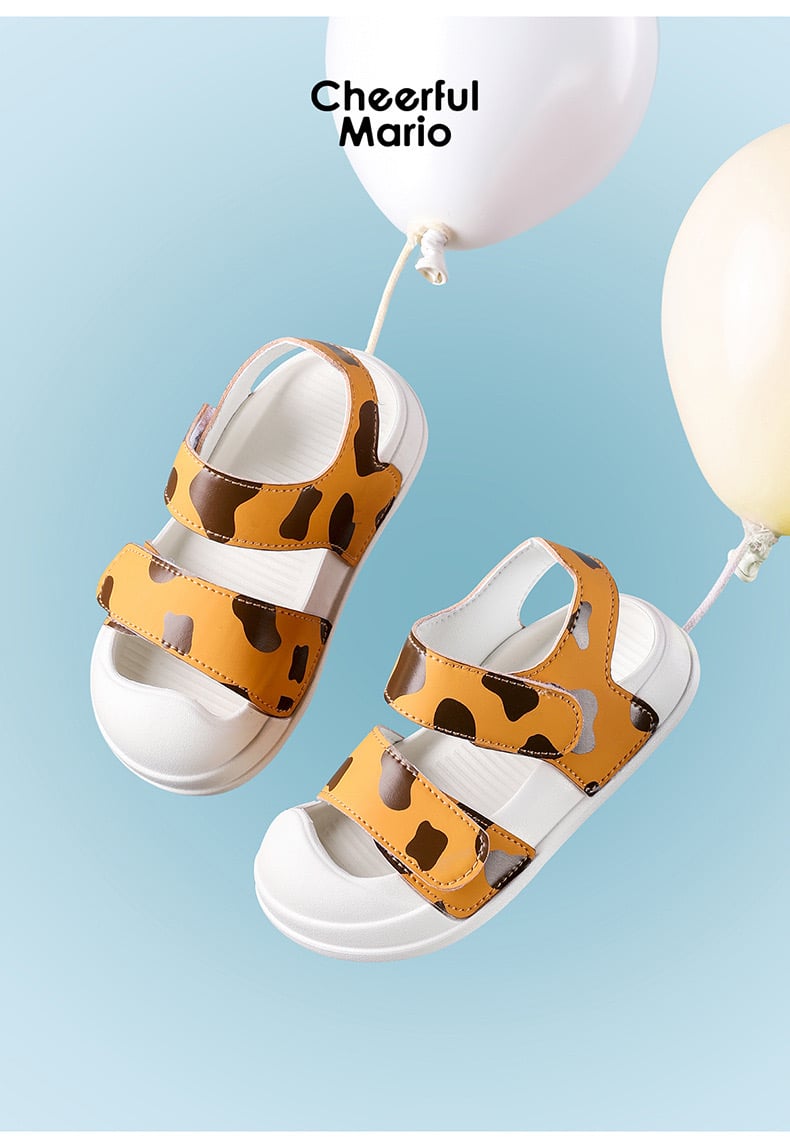 Sandal quai dán Mario hoạ tiết động vật nhiều màu cho bé size 140-190