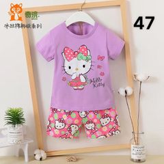 Bộ cotton Kubao dòng nhí - Tím Kitty